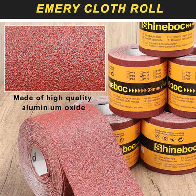 Rollo papel lija 3-2/3pulg x32.8ft para madera y metal