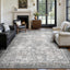 Alfombra 5x7pulg pelo corto antiderrap gris envejecido