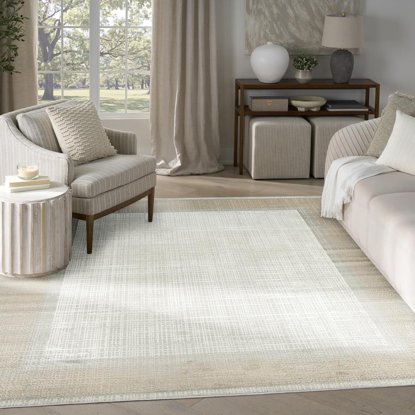 Alfombra gris 7x10ft para dormitorio sala comedor