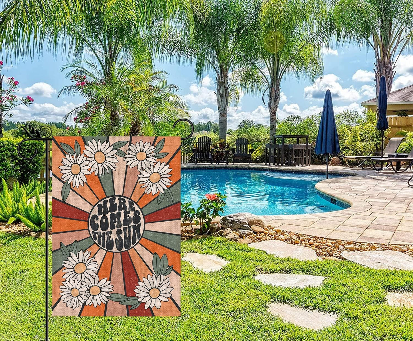 Bandera verano jardín vintage doble cara 12.5x18pulg