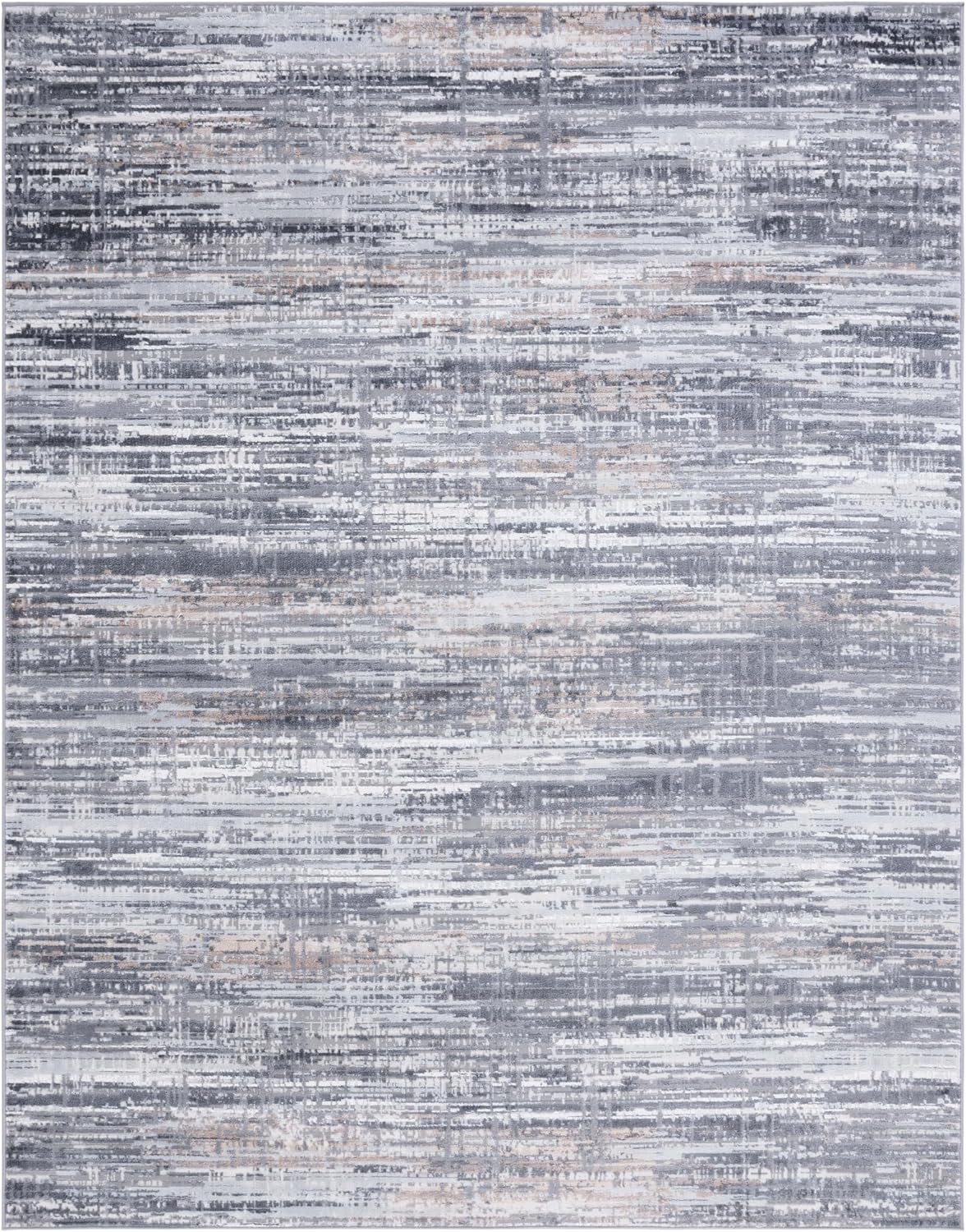 Alfombra moderna abstracta 8x10ft gris claro/oscuro