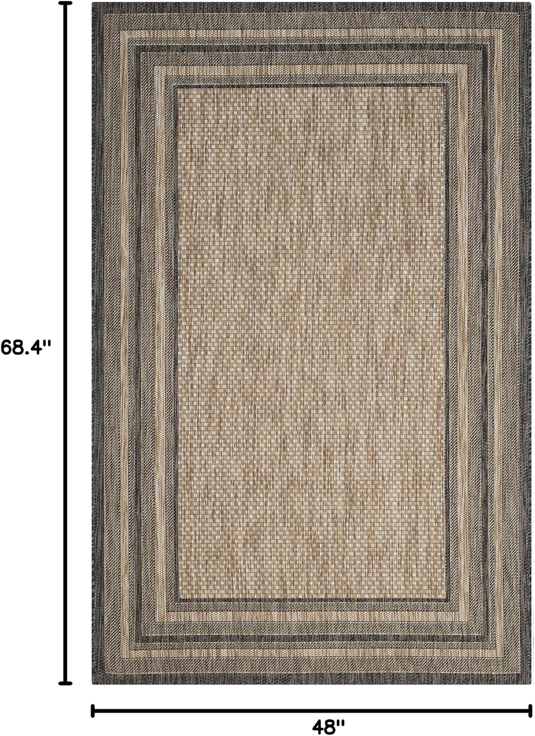Alfombra decorativa impermeable 4x5ft7" color negro