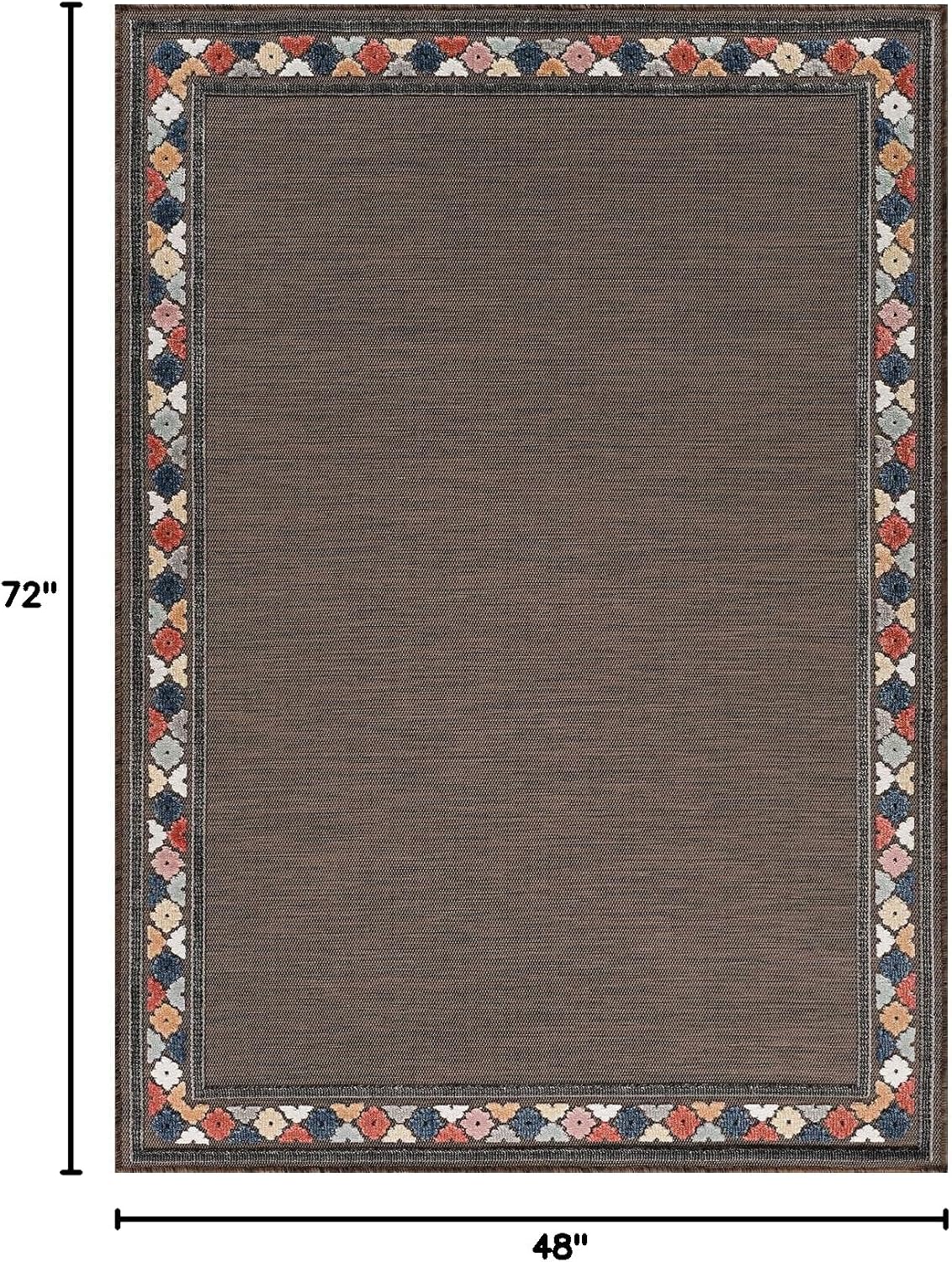 Alfombra Exteriores 4x6" Moderna Bordes Fácil Limpiar