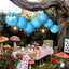 7 Linternas Papel Oruga Azul Decoración Fiesta 12pulg