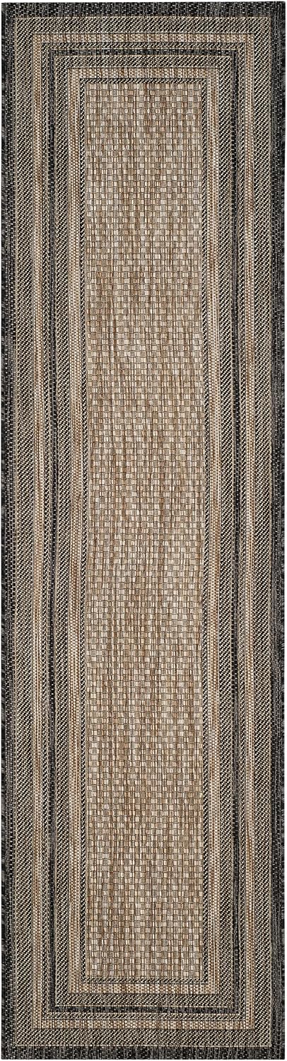 Alfombra pasillo 2'3x14' color natural y negro