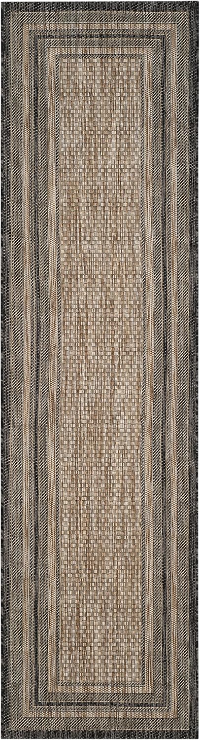 Alfombra pasillo 2'3x10' color natural y negro
