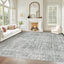 Alfombra sala 8x10pulg estilo bohemio antiderrap gris