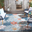 Alfombra lavable exterior 9x12ft aguamarina y óxido