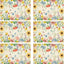 Set 6 Manteles Acuarela Flores Silvestres 12x18pulg