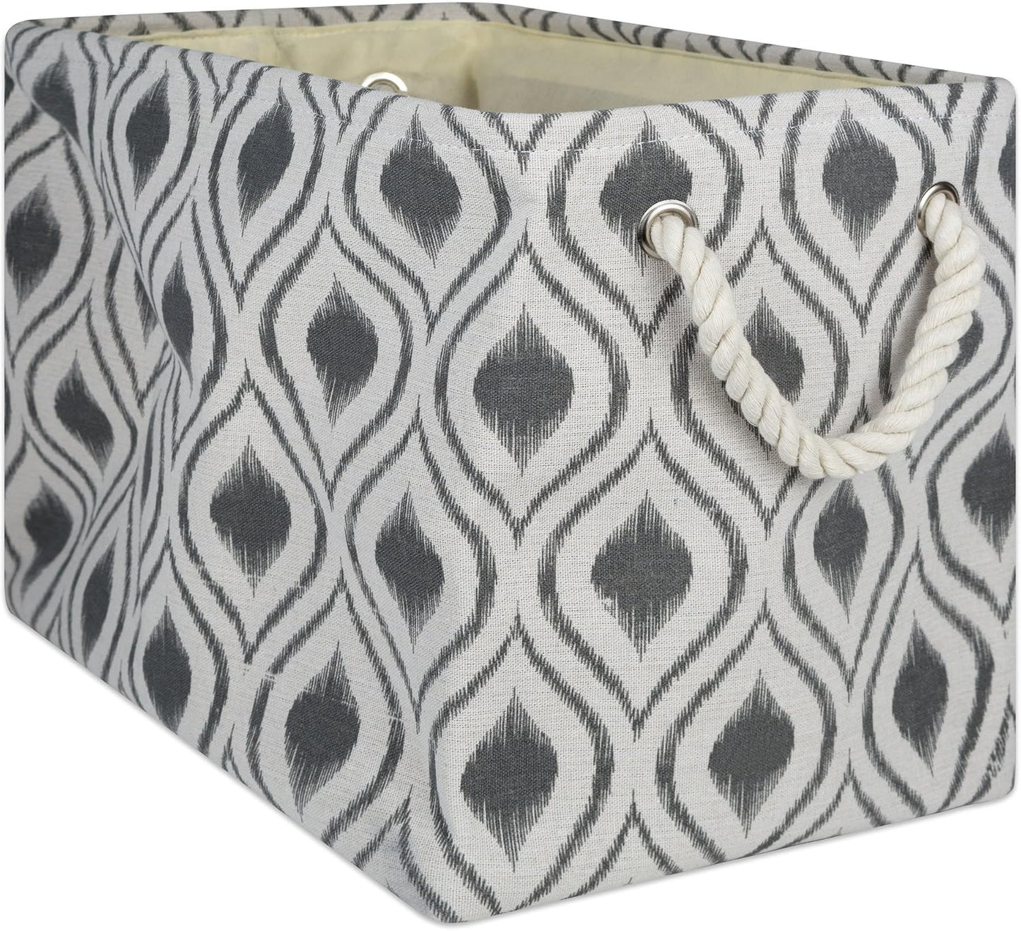 Contenedor Ikat poliéster con asas mediano gris