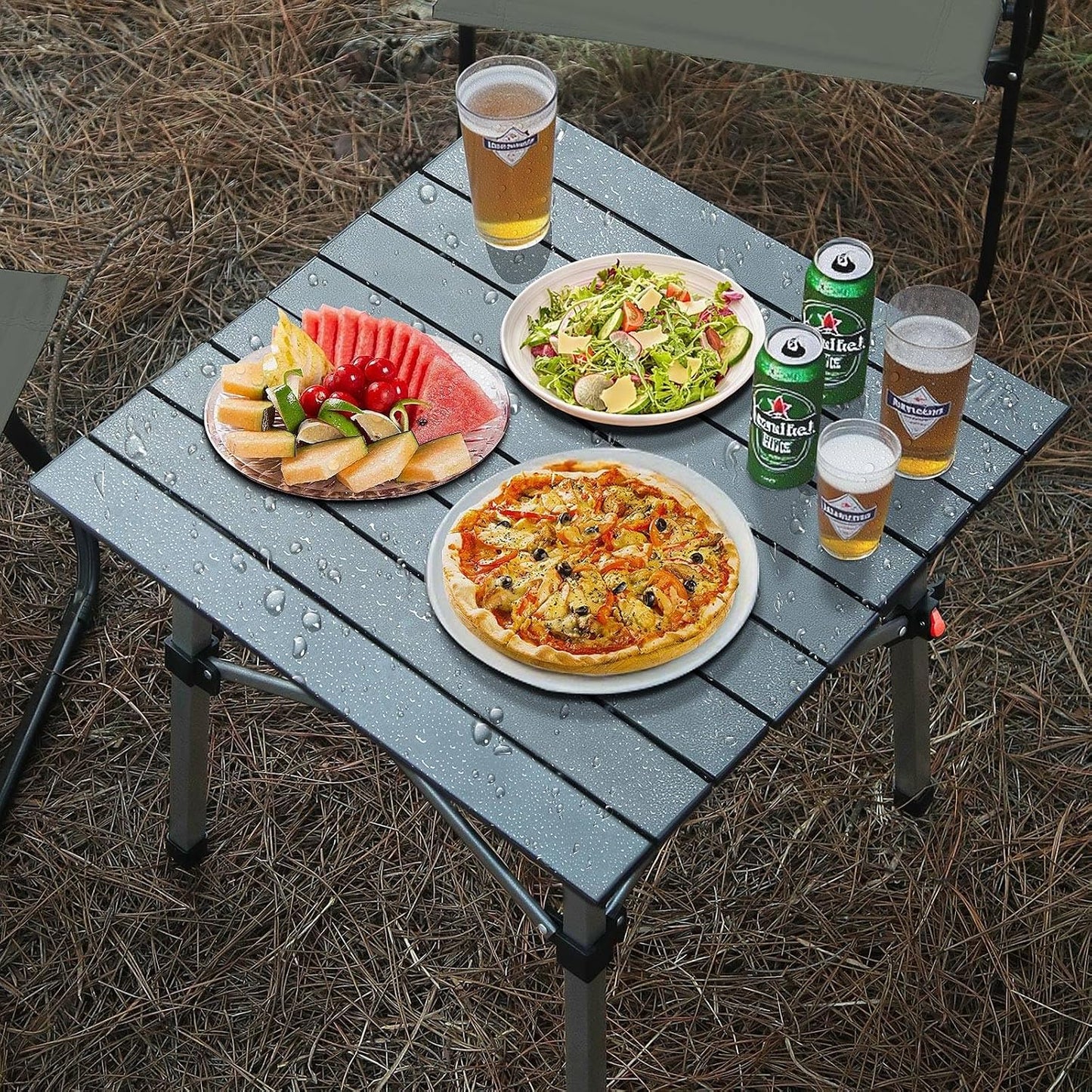 Mesa plegable aluminio camping playa picnic