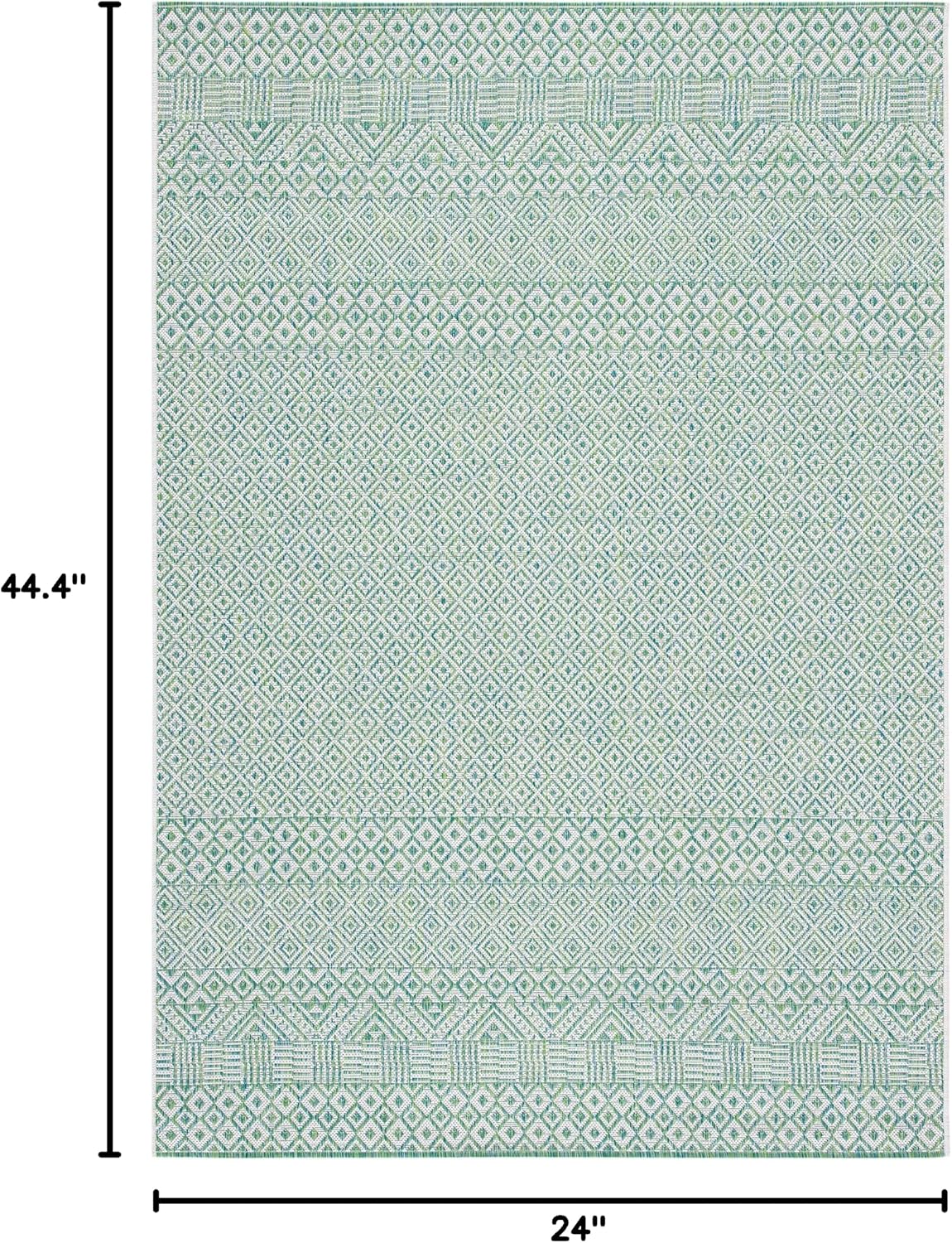 Tapete decorativo impermeable 2x3ft7" color marfil/verde