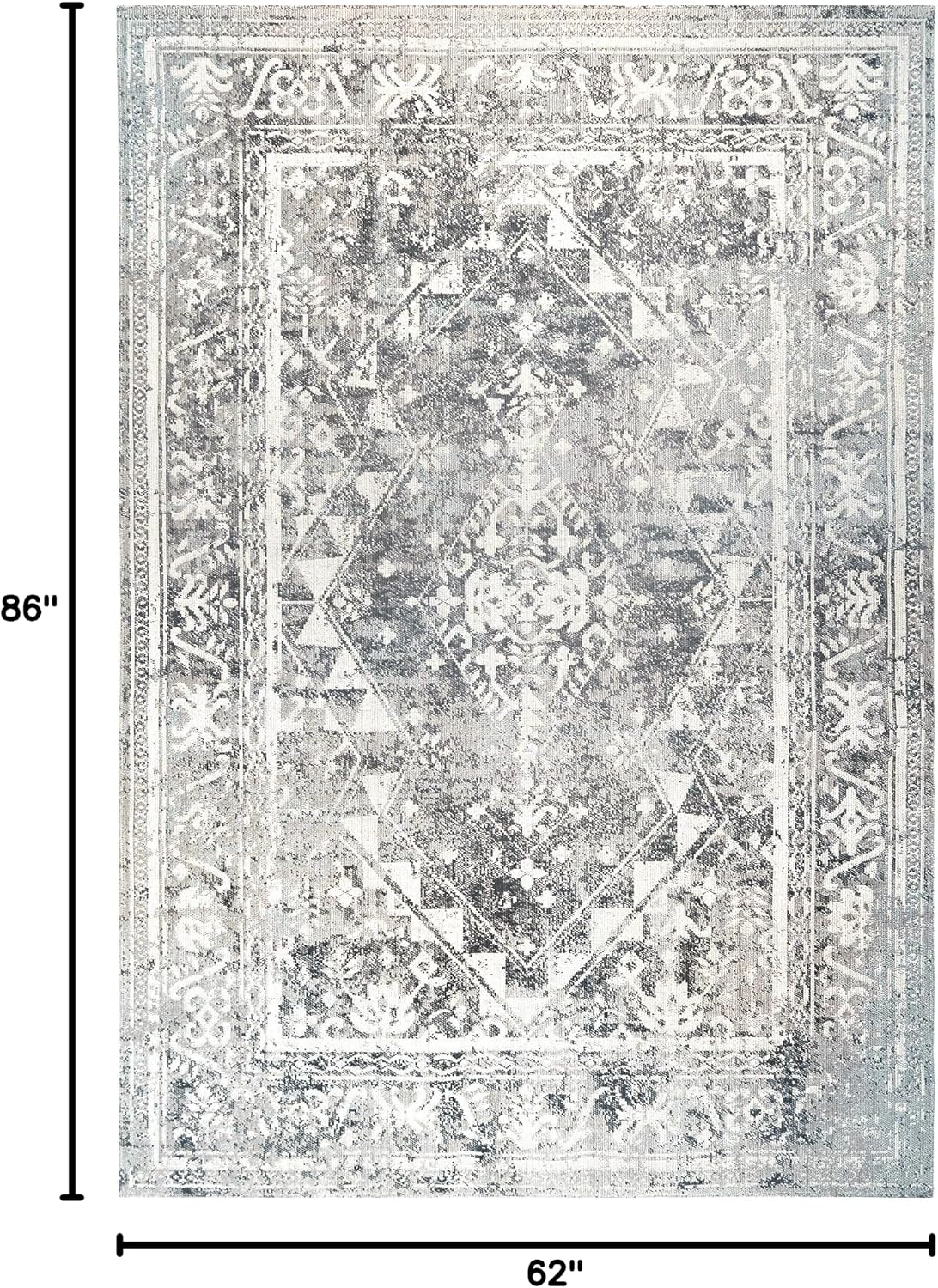 Alfombra patio Sofia Ivy gris/aguamarina 5x2x7x2ft