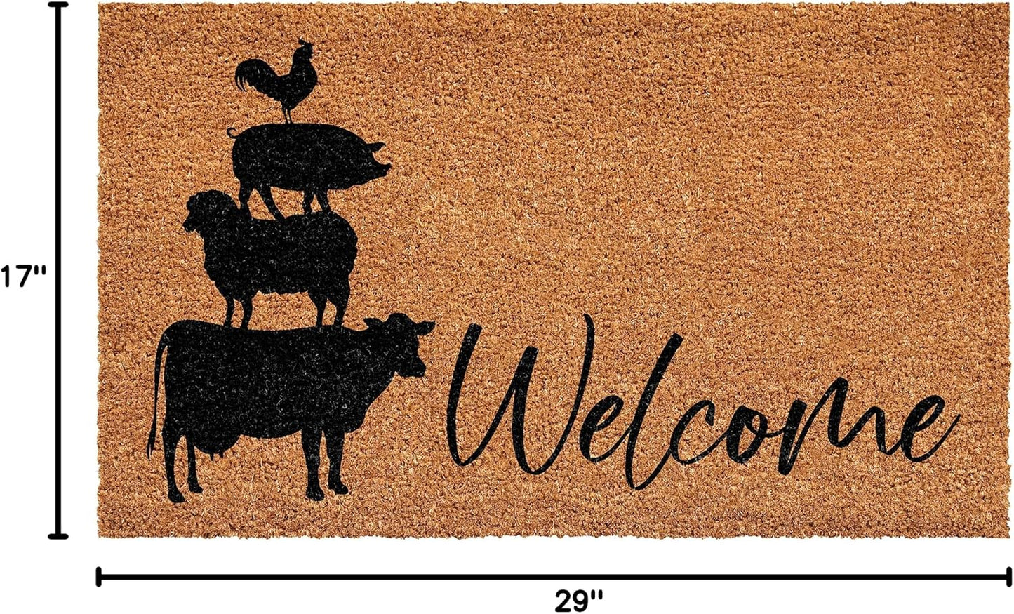Felpudo animales granja 17x29"