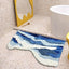 Alfombra baño azul ondas océano antiderrap lavable