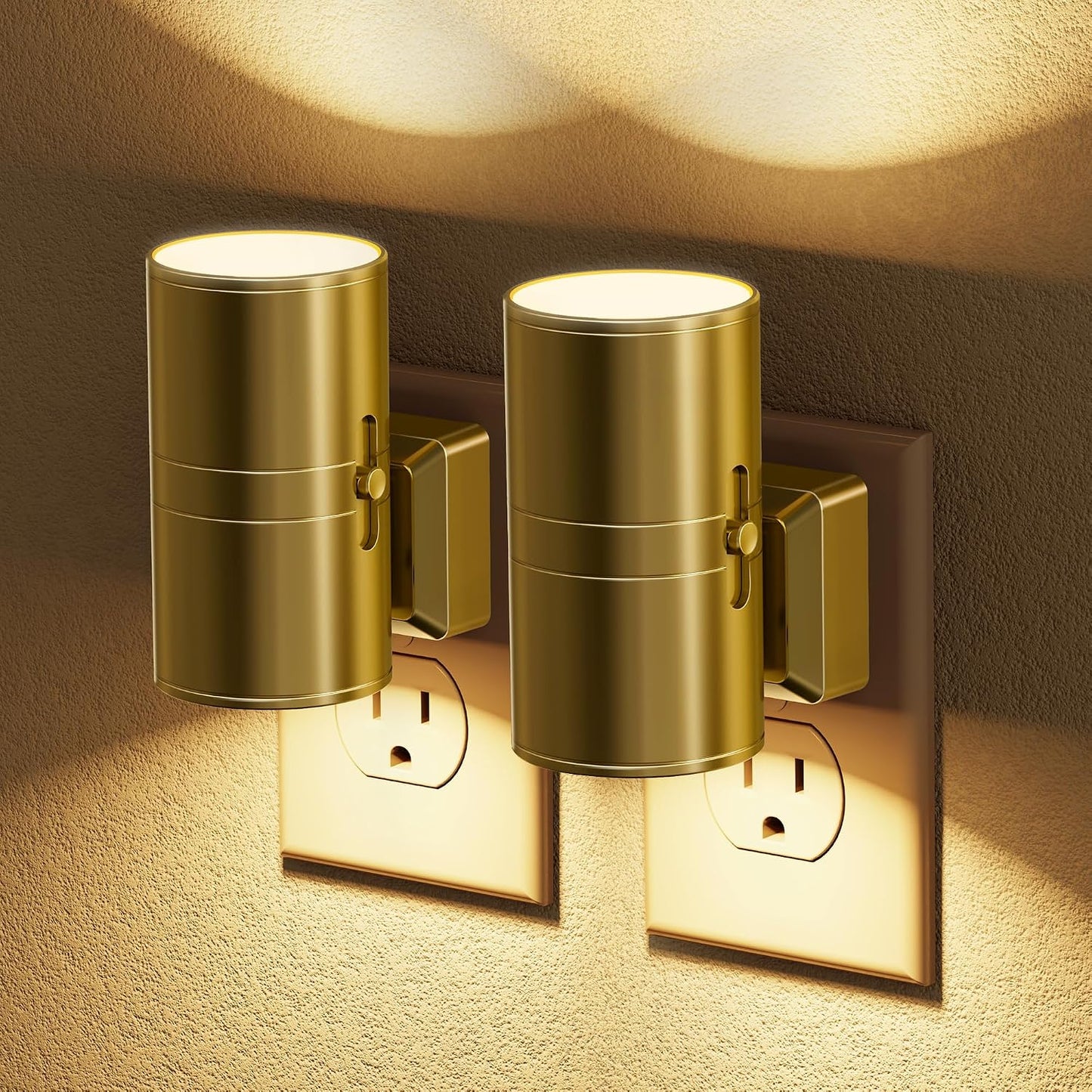 2 Luces Nocturnas LED Regulables con Sensor 3000K