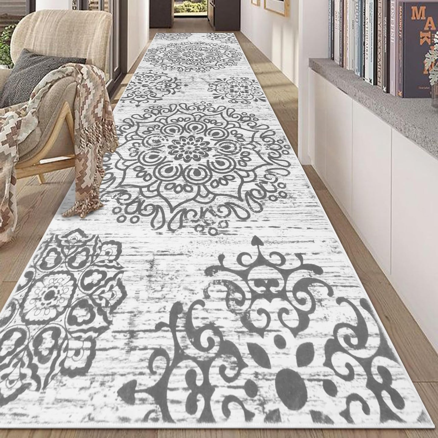 Alfombra pasillo 3x10ft lavable antiderrap vintage
