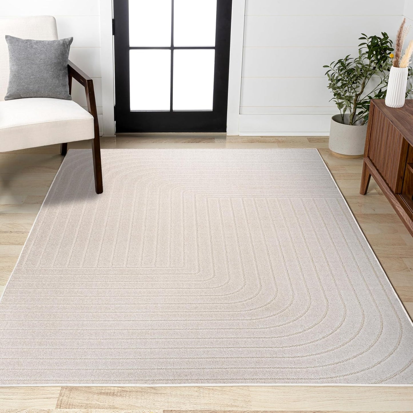 Alfombra 5x8pulg interior exterior moderna geométrica