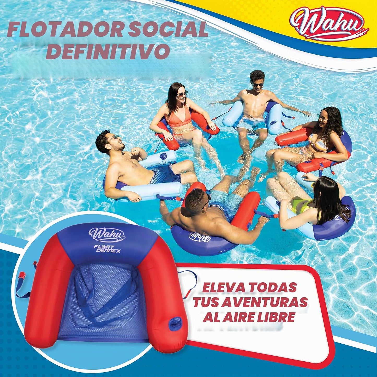 Asiento flotante piscina con válvula inflado