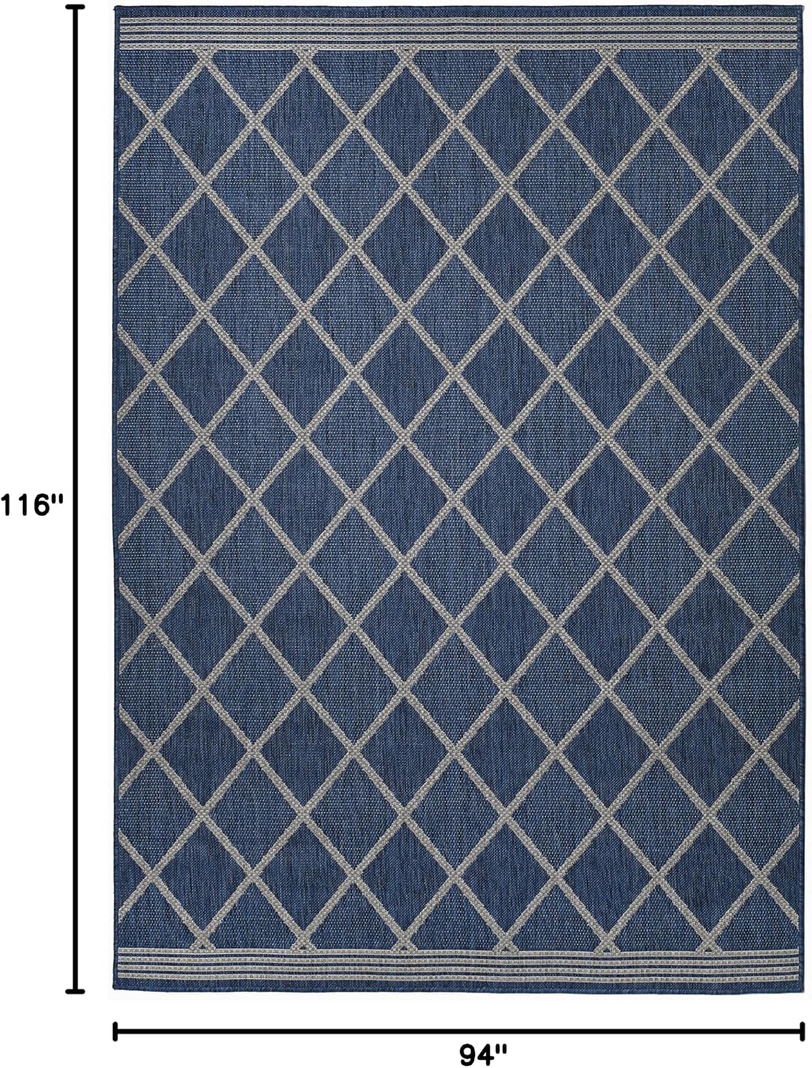 Alfombra plana tejida exterior impermeable geométrica