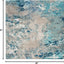 Alfombra cuadrada 3ft diseño bohemio azul gris sala