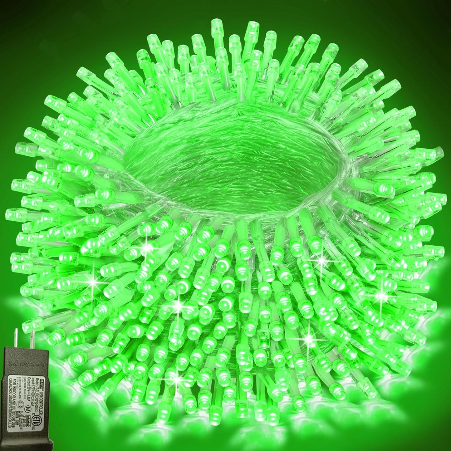 Guirnalda LED 200 luces verdes 66ft impermeables