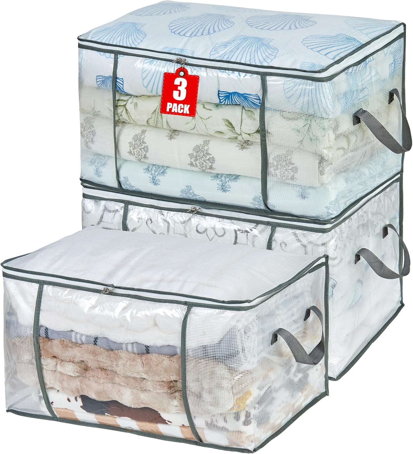Bolsa almacenamiento transparente 80L para ropa mantas