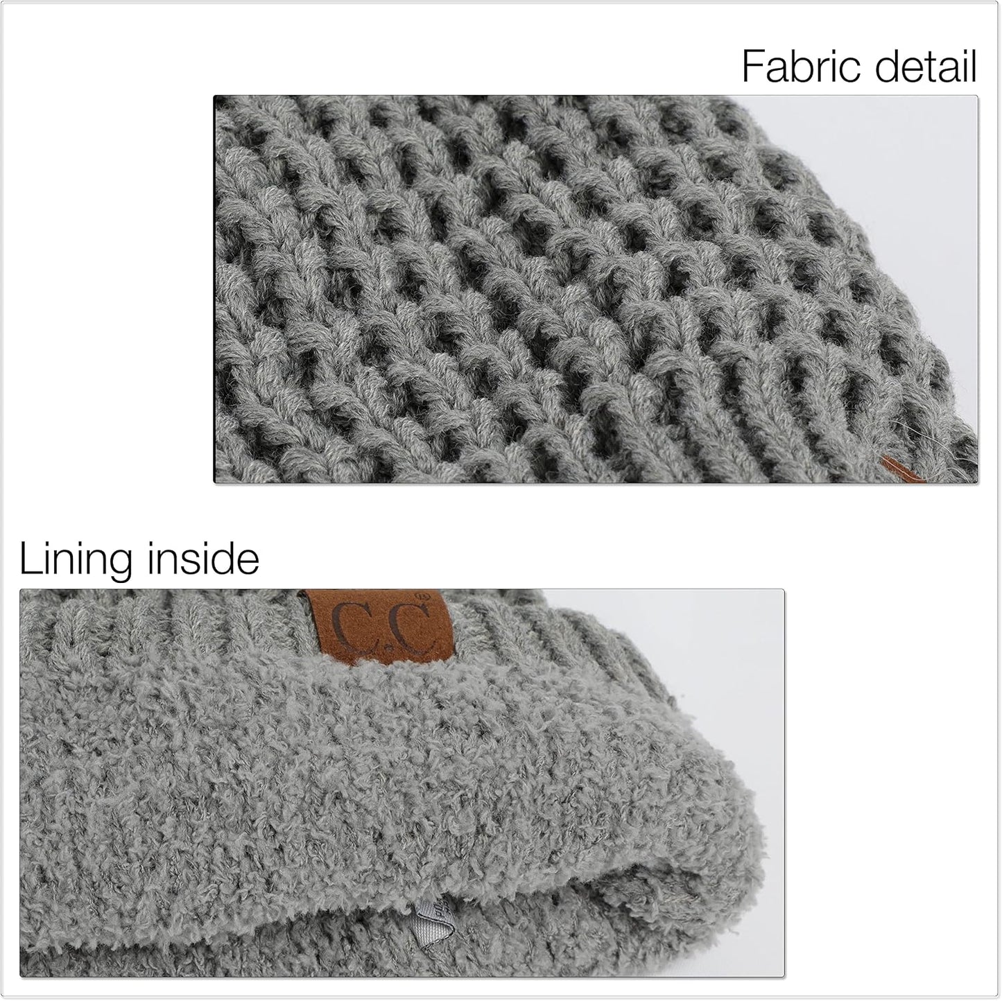 Gorro unisex liso con pompón y ribete