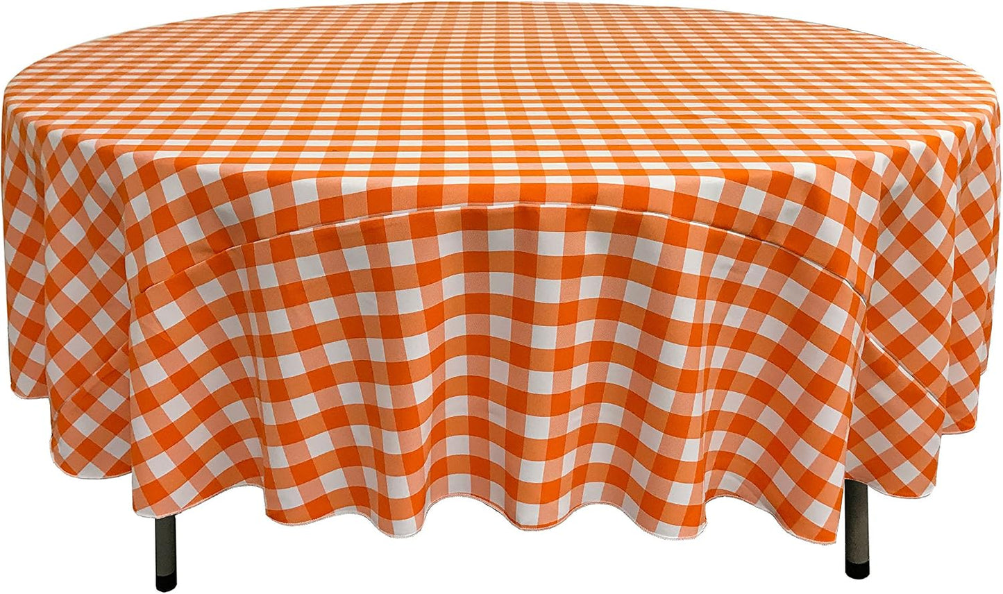 Mantel cuadros naranja 90pulg para fiestas picnic