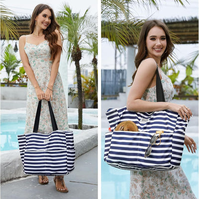 Bolsa playa impermeable con cremallera y bolsillos