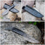 Cuchillo forjado a mano con funda cuero negro