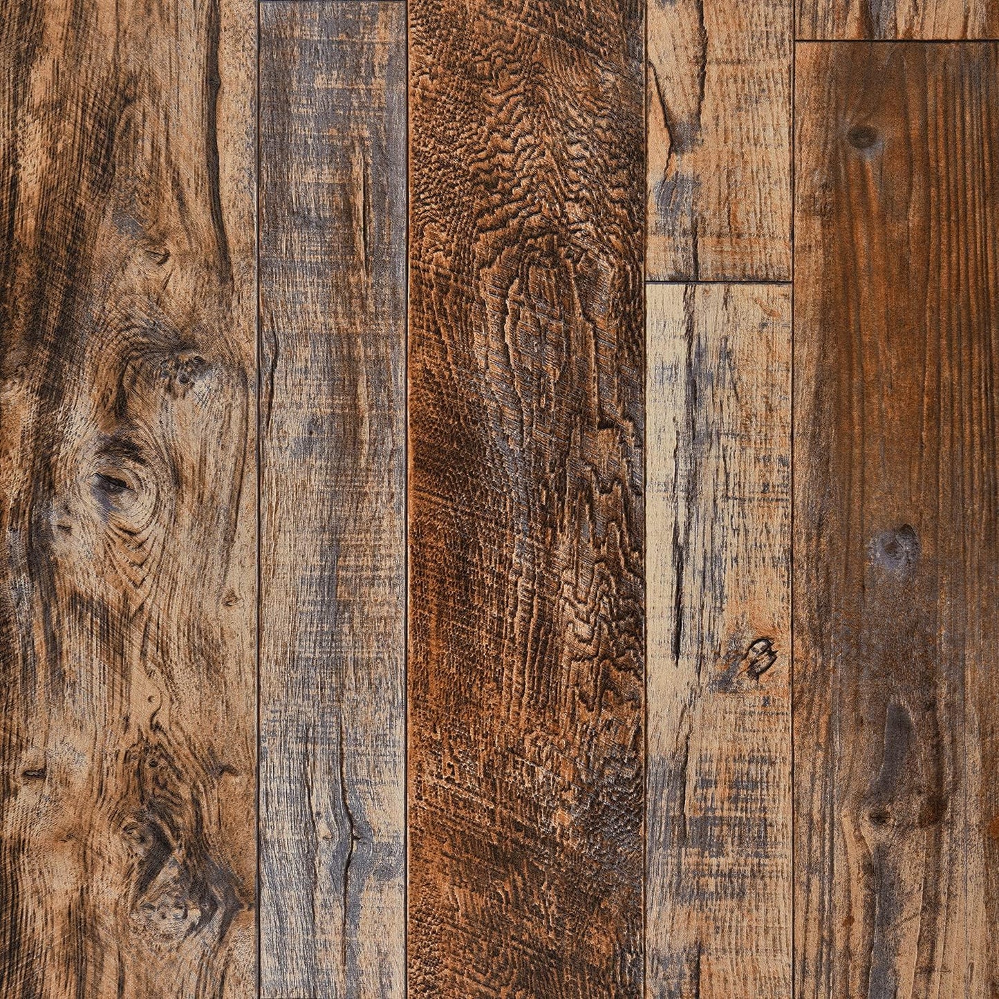 Papel tapiz autoadhesivo madera marrón 17.71x708pulg