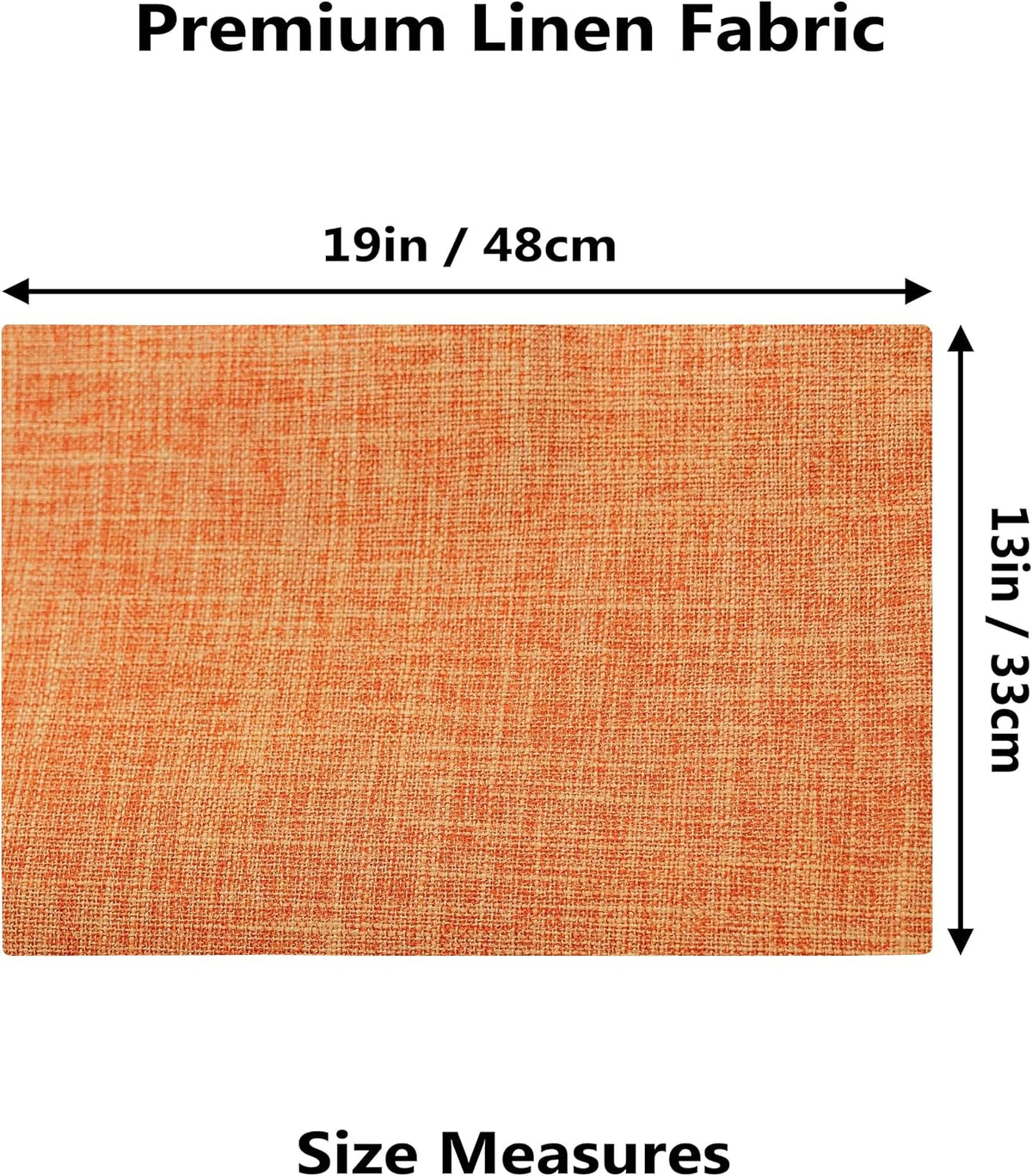 Set 8 manteles naranja tela lino 13x19pulg decoración mesa