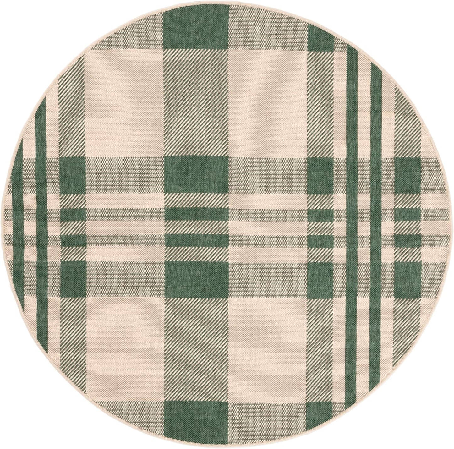 Alfombra redonda 4ft interiores exteriores verde beige