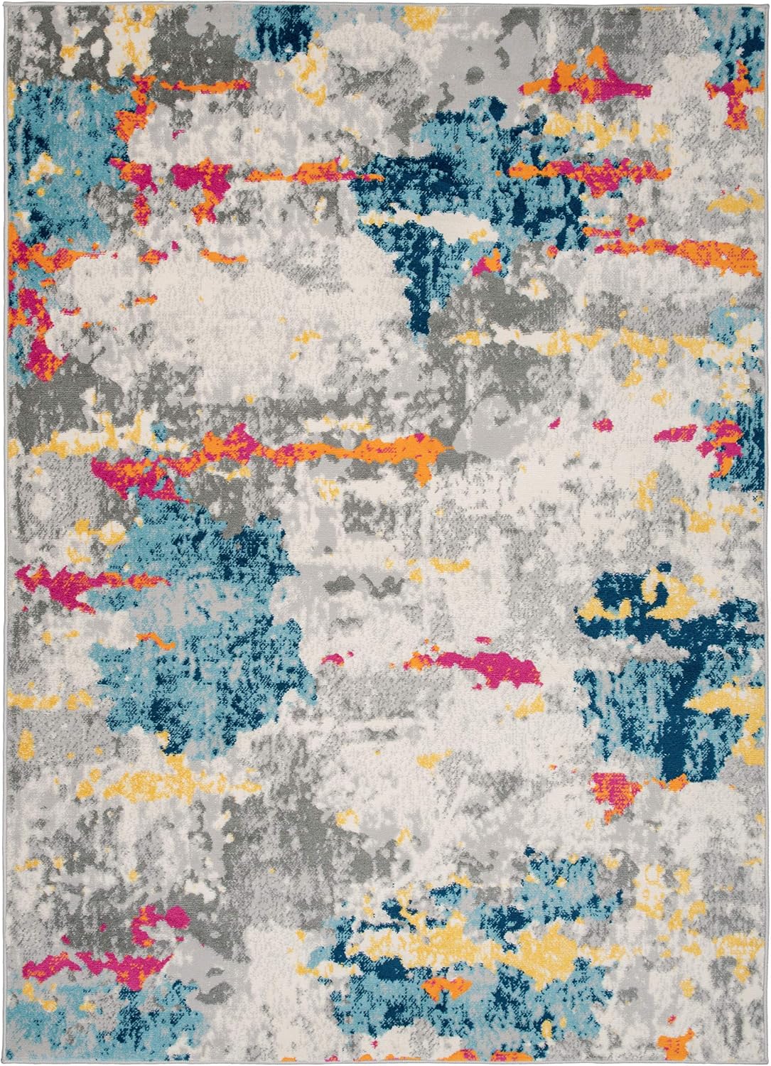 Alfombra abstracta 5x7ft multicolor