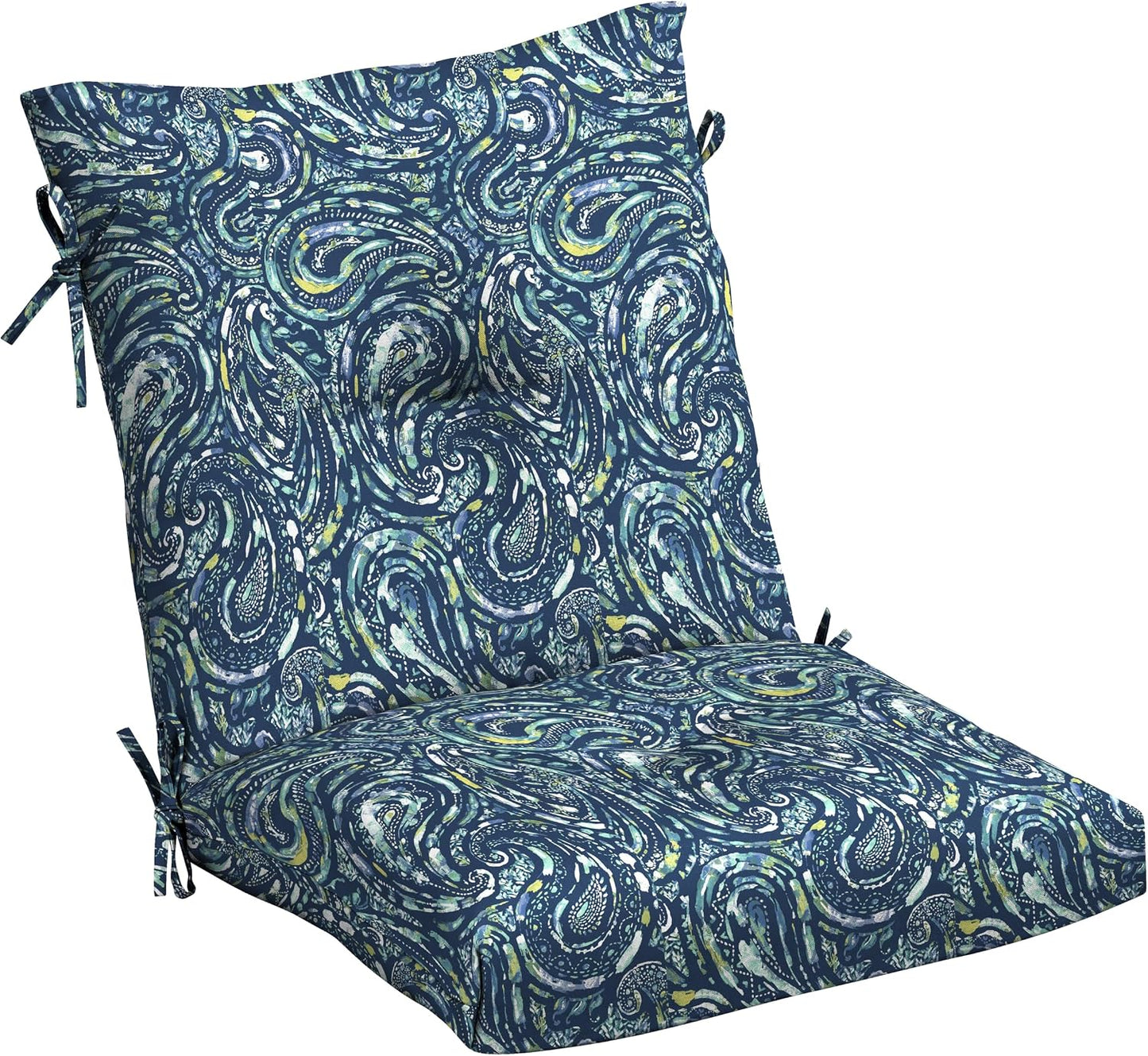 Cojín silla comedor 21x40pulg estampado cachemira azul