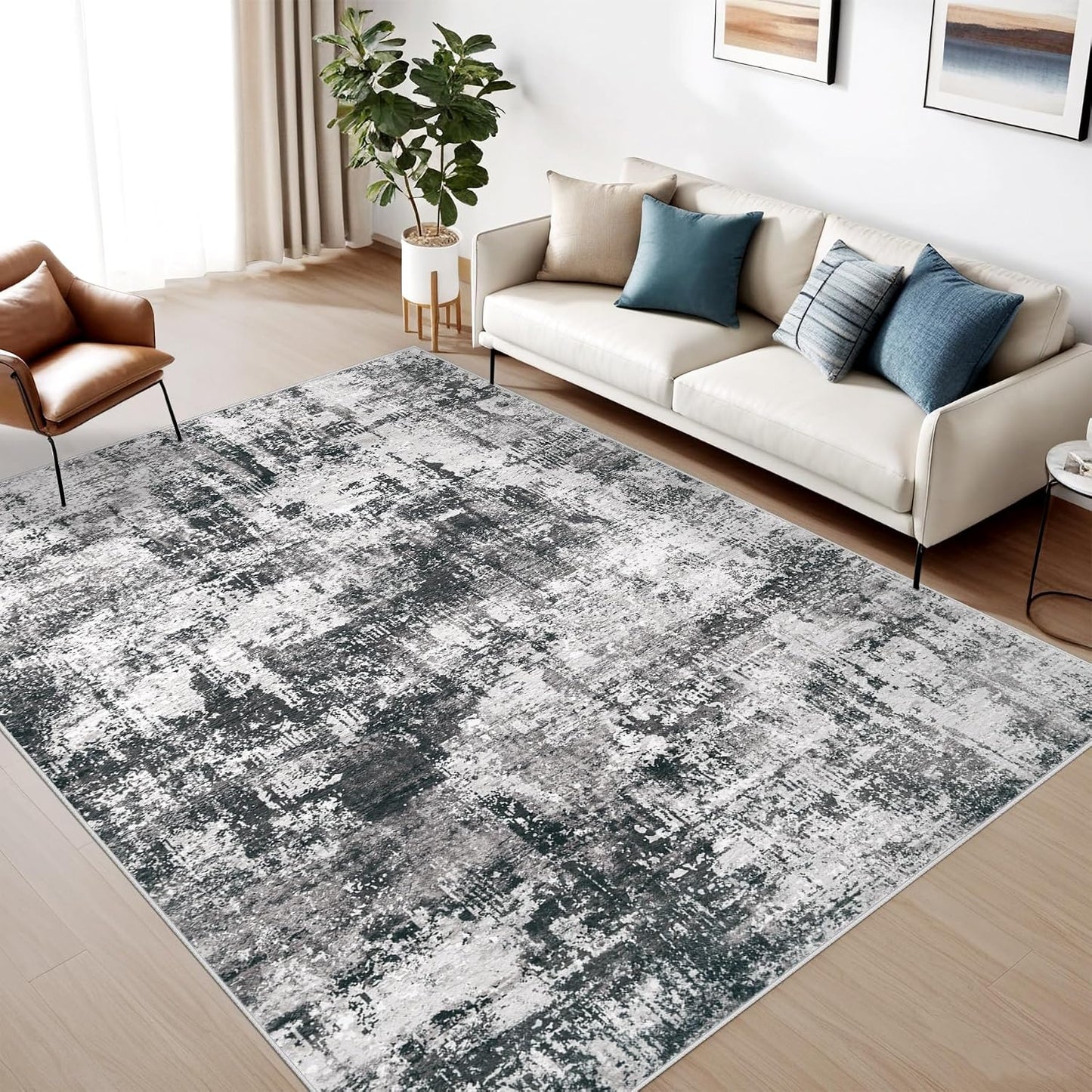 Alfombra 6x9ft sala comedor dormitorio antiderrap moderna