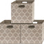 Cubo almacenamiento plegable tela 13" asas pack 3 beige