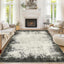 Alfombra 6x9ft color verde abstracta antiderrap