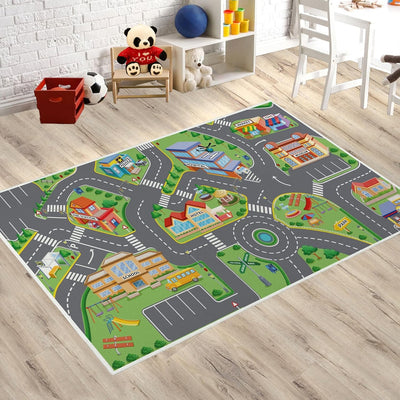 Tapete automóvil antideslizante para niños ciudad 39x60pulg