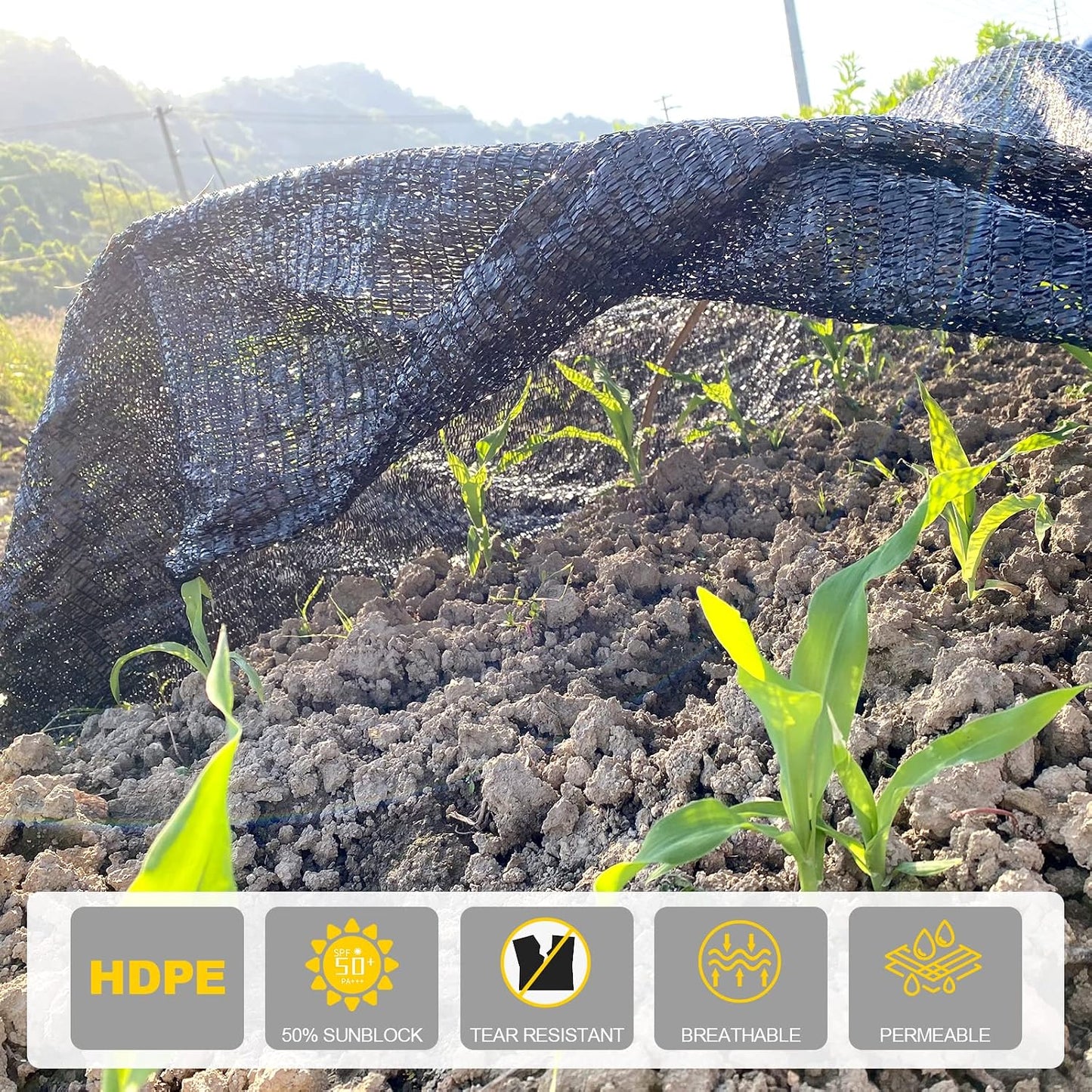 Paño sombra 10x20ft negro para jardín invernadero