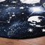 Alfombra redonda salón set bebé 3ft temática espacio azul