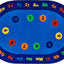 Alfombra para niños ovalada 6x9ft azul