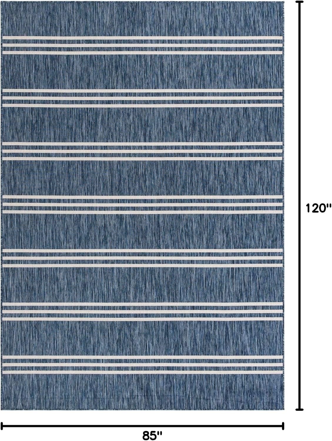 Alfombra área anguila 7x10ft rectangular azul/marfil