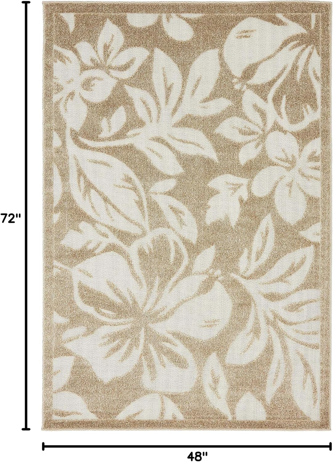 Alfombra rectangular 4x6ft beige y marrón claro