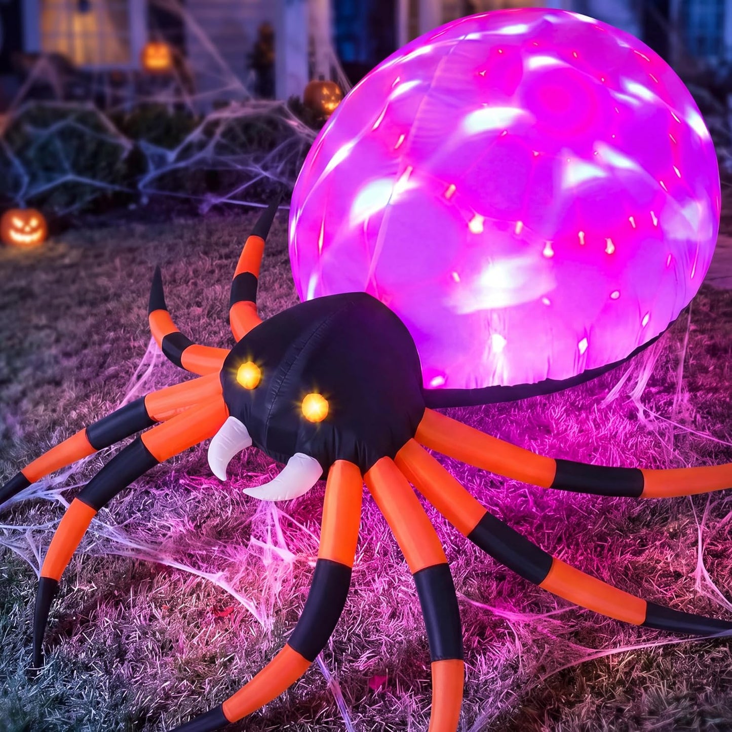 Decoración inflable araña gigante Halloween 8ft con luz