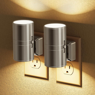 2 Luces Nocturnas LED Regulables con Sensor 3000K