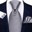 Set corbatas hombre rayas cachemira con pañuelo y gemelos