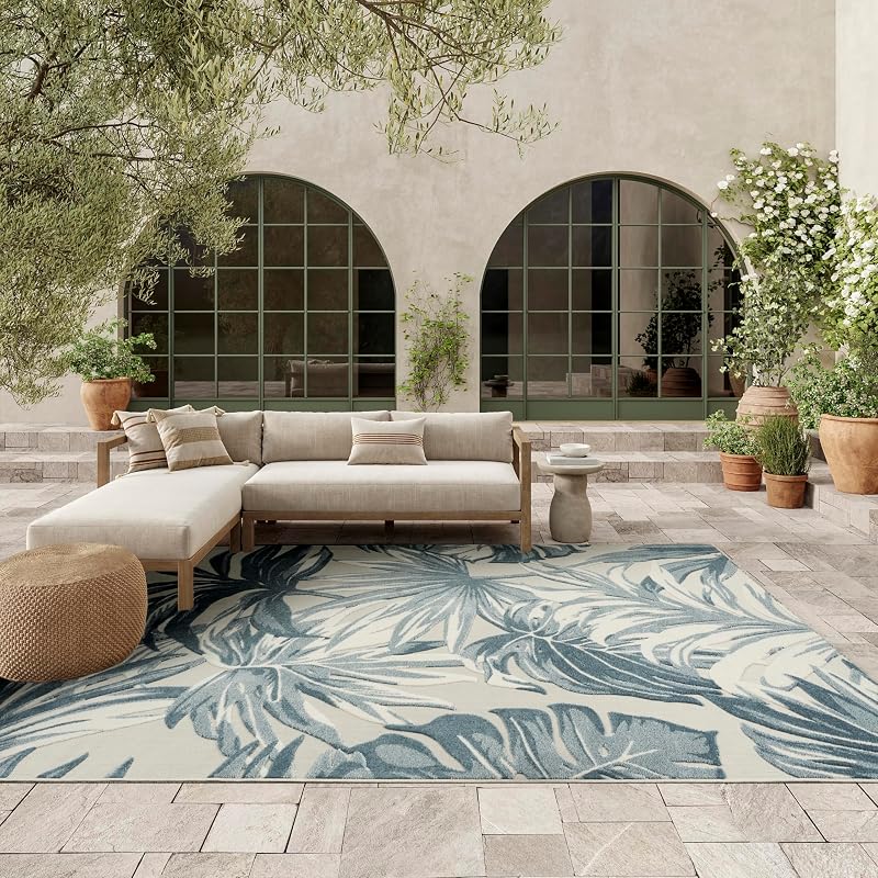 Alfombra azul marfil 7'10"x10'6" para dormitorio y sala