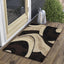 Alfombra moderna con espirales marrón/beige 2x3ft